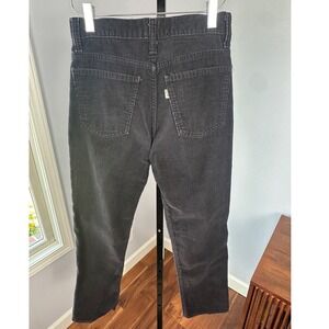 Vintage 70s Levis 505 Corduroy Pants Kids Black Scovill Zipper USA Size 26x27